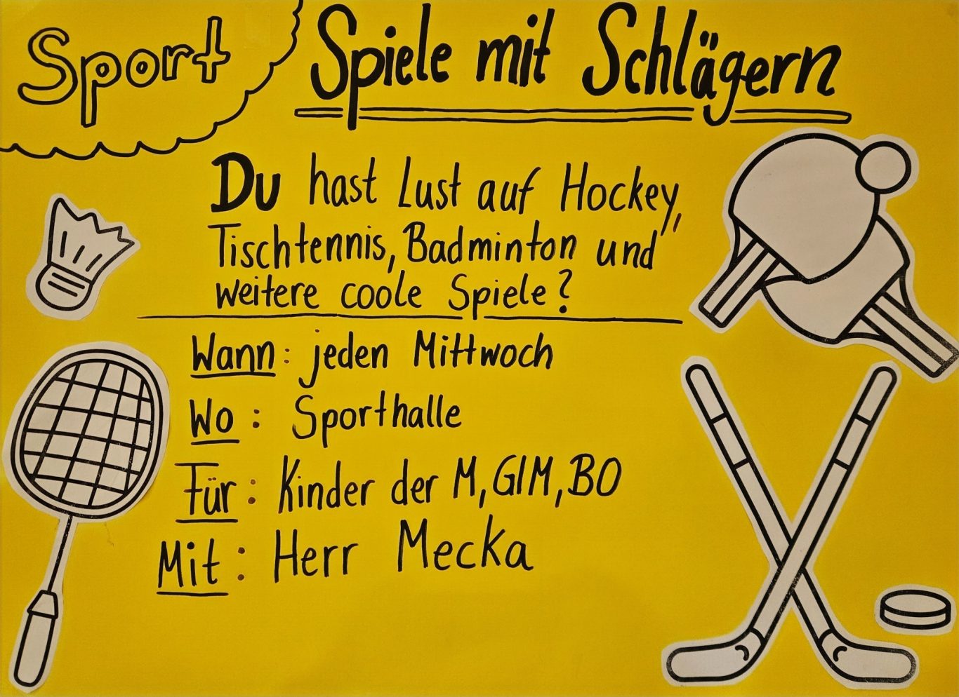 Spiel mit Schlägern
